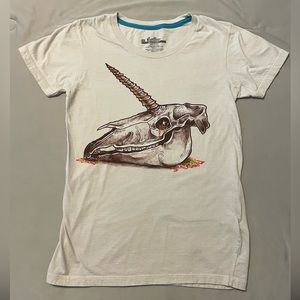 LAST CHANCE! Threadless “Magic Remains” Unicorn Skull Graphic Tee, Medium Girly